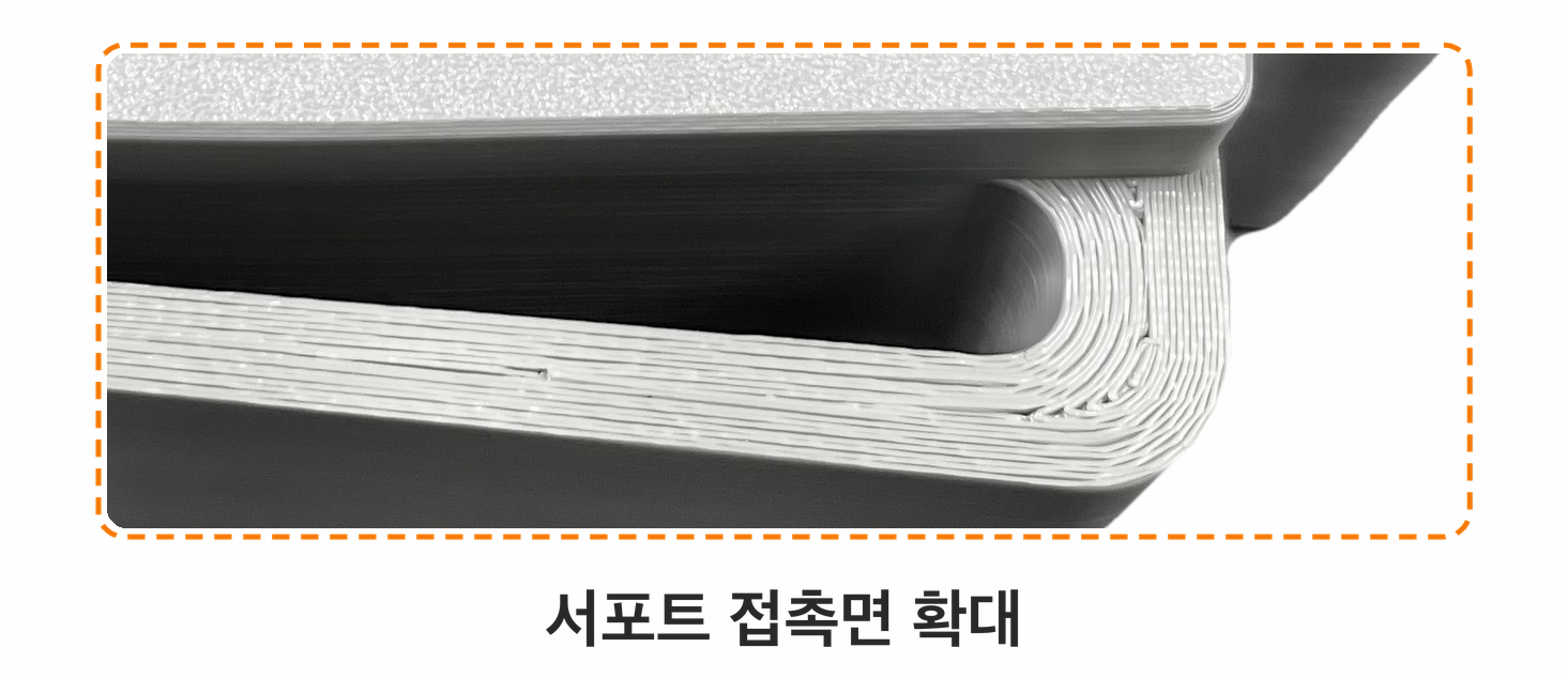 서포트 접촉면 확대 사진